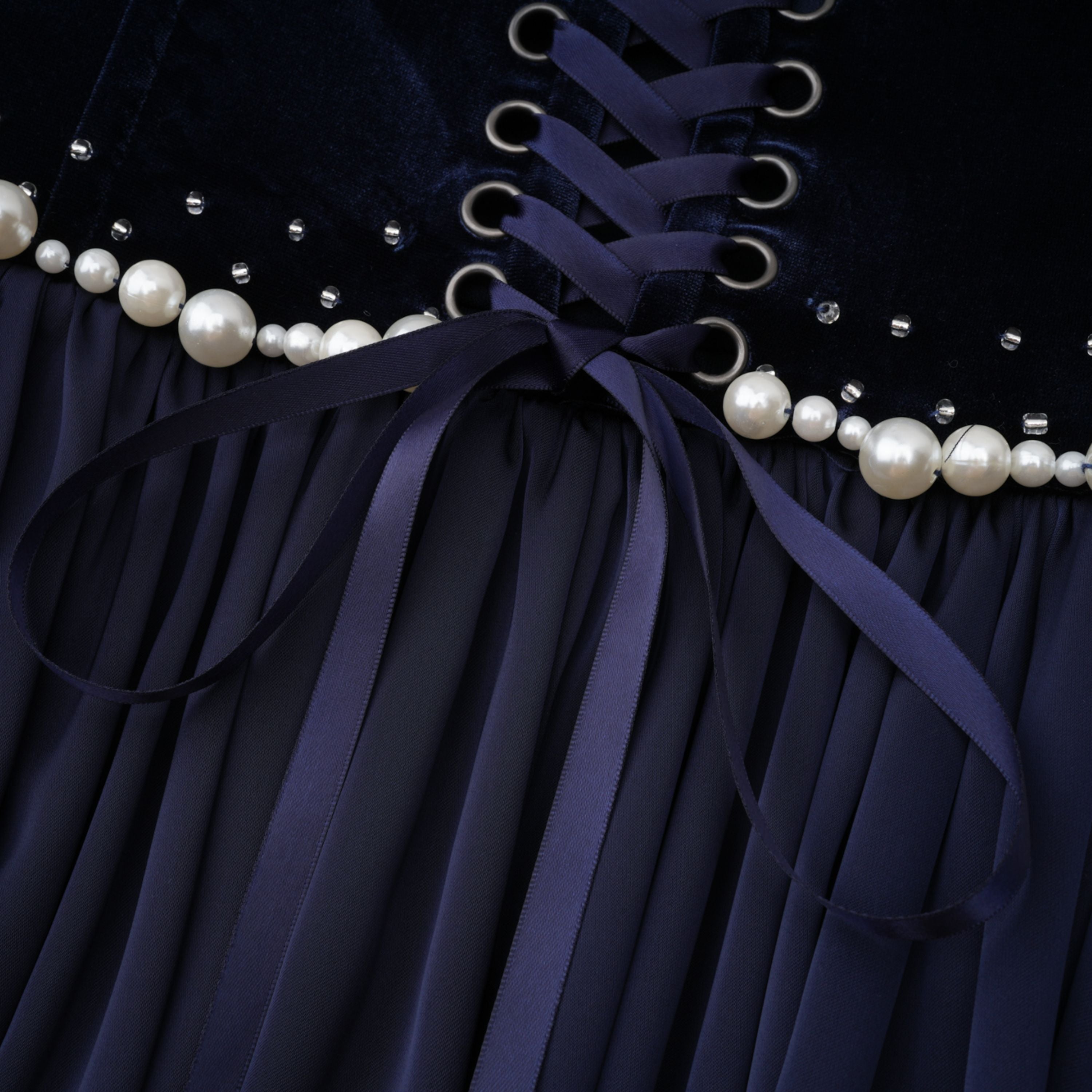 Raffaella Sapphire Pearl Trim Maxi Gown – Miss Rosier - Women's