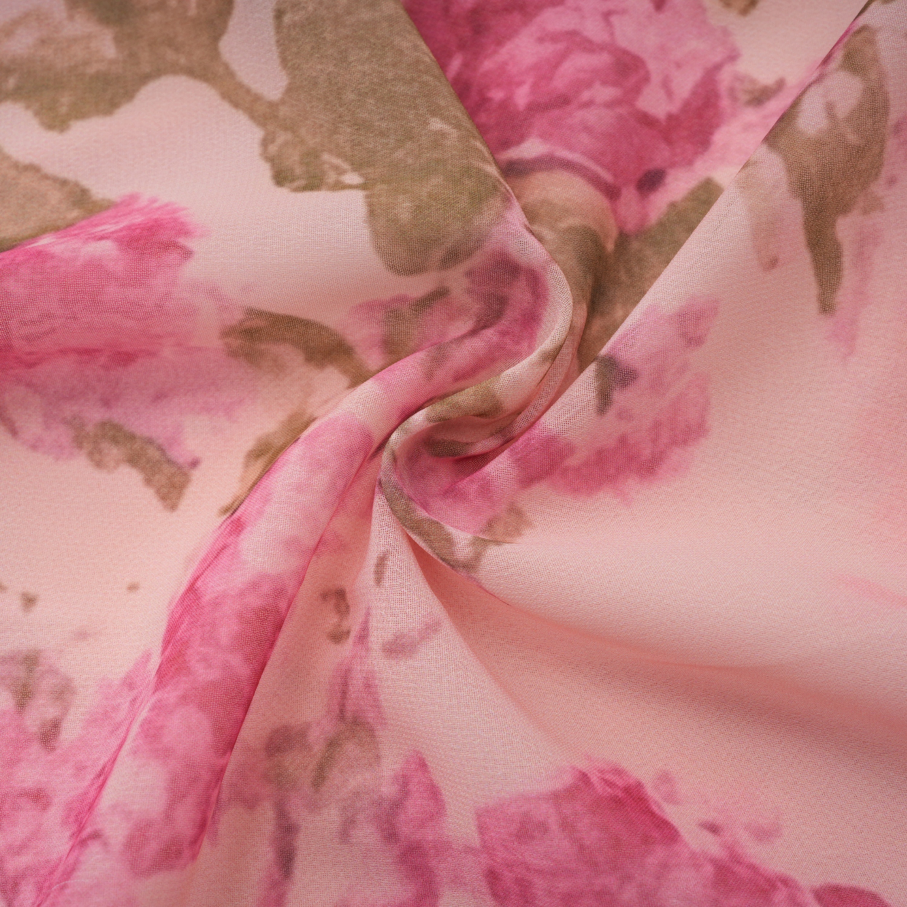 Rosalind Pink Mock Neck Puff Sleeve Floral Maxi Dress