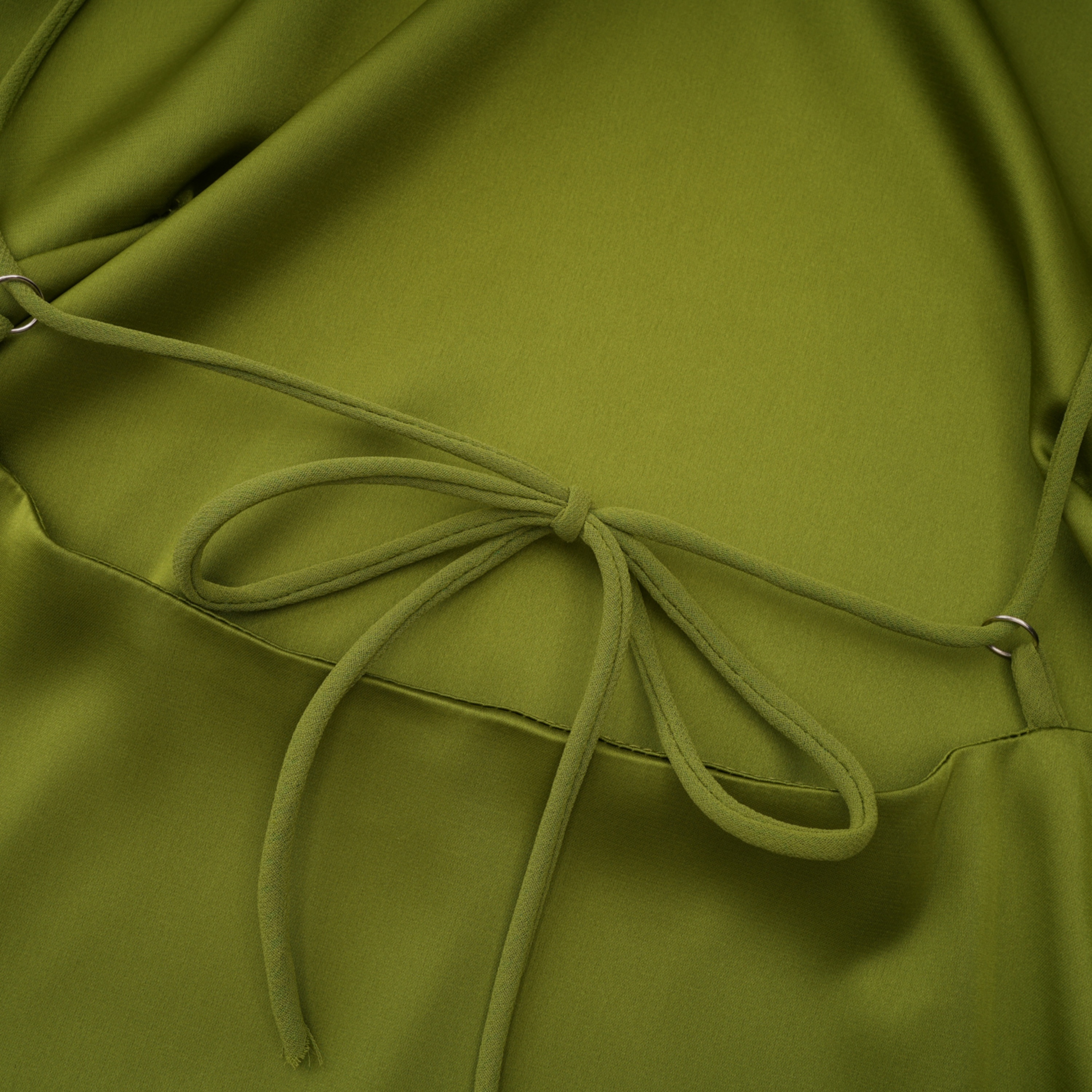 Rowena Olive Green Halterneck Maxi Dress With Scarf – Miss Rosier ...