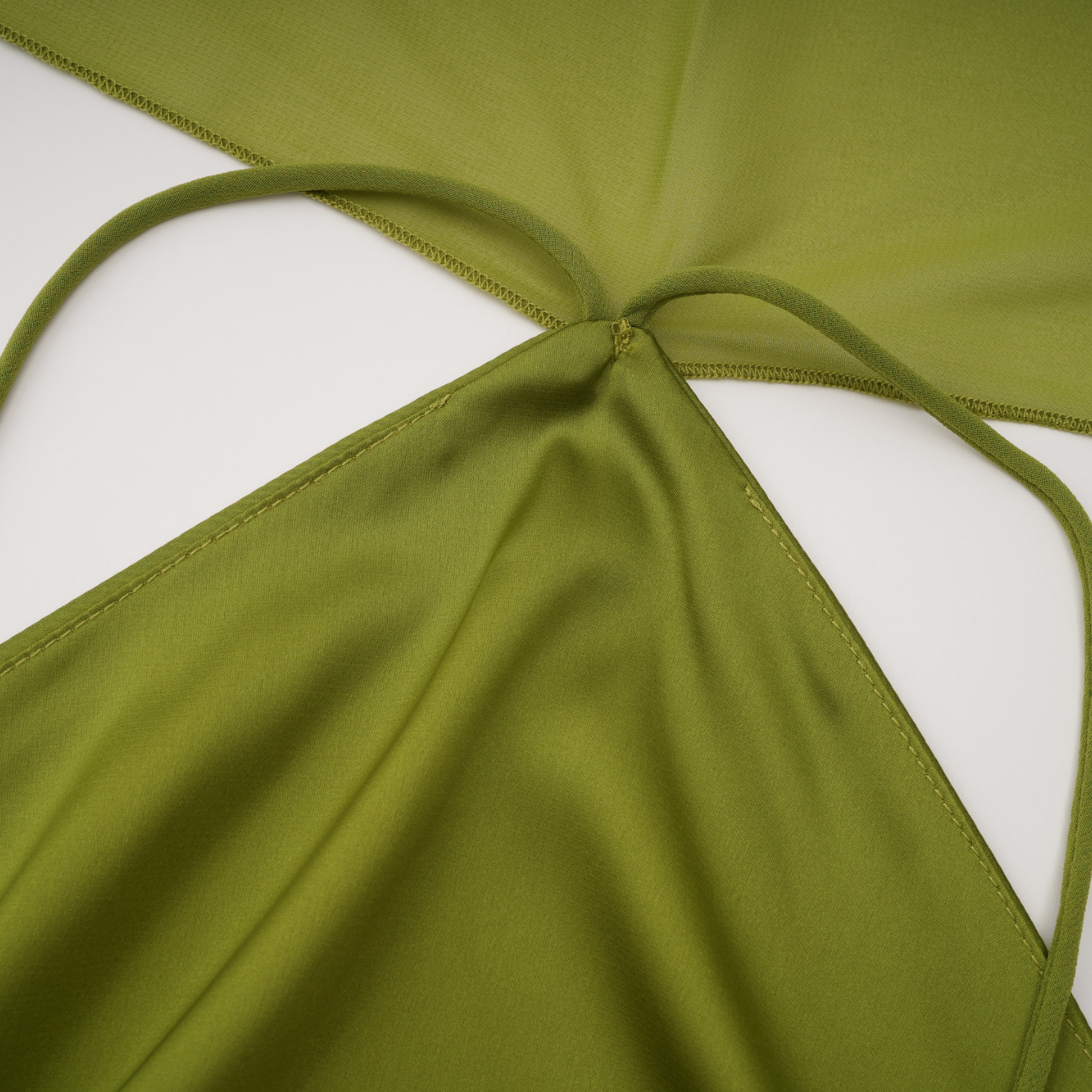Rowena Olive Green Halterneck Maxi Dress With Scarf