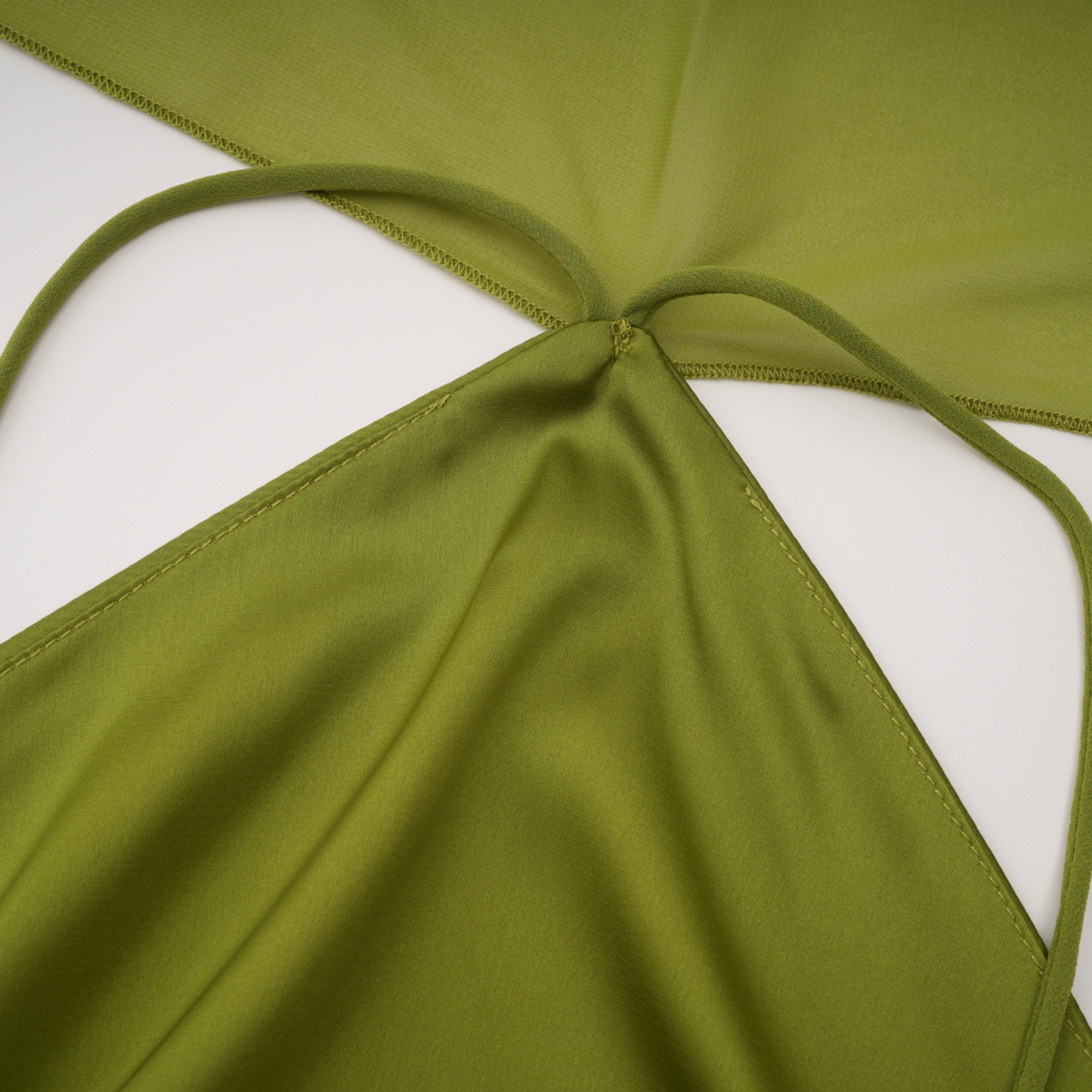 Rowena Olive Green Halterneck Maxi Dress With Scarf – Miss Rosier ...