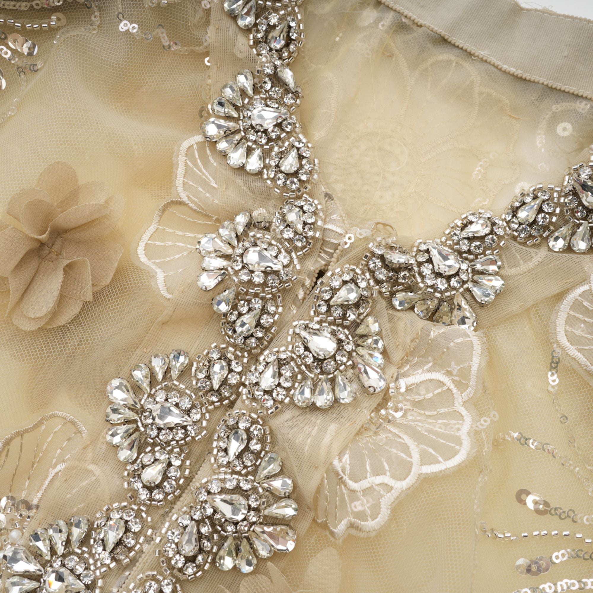 Liane Semi-Sheer Flower Beaded Organza Light Luxury Jacket