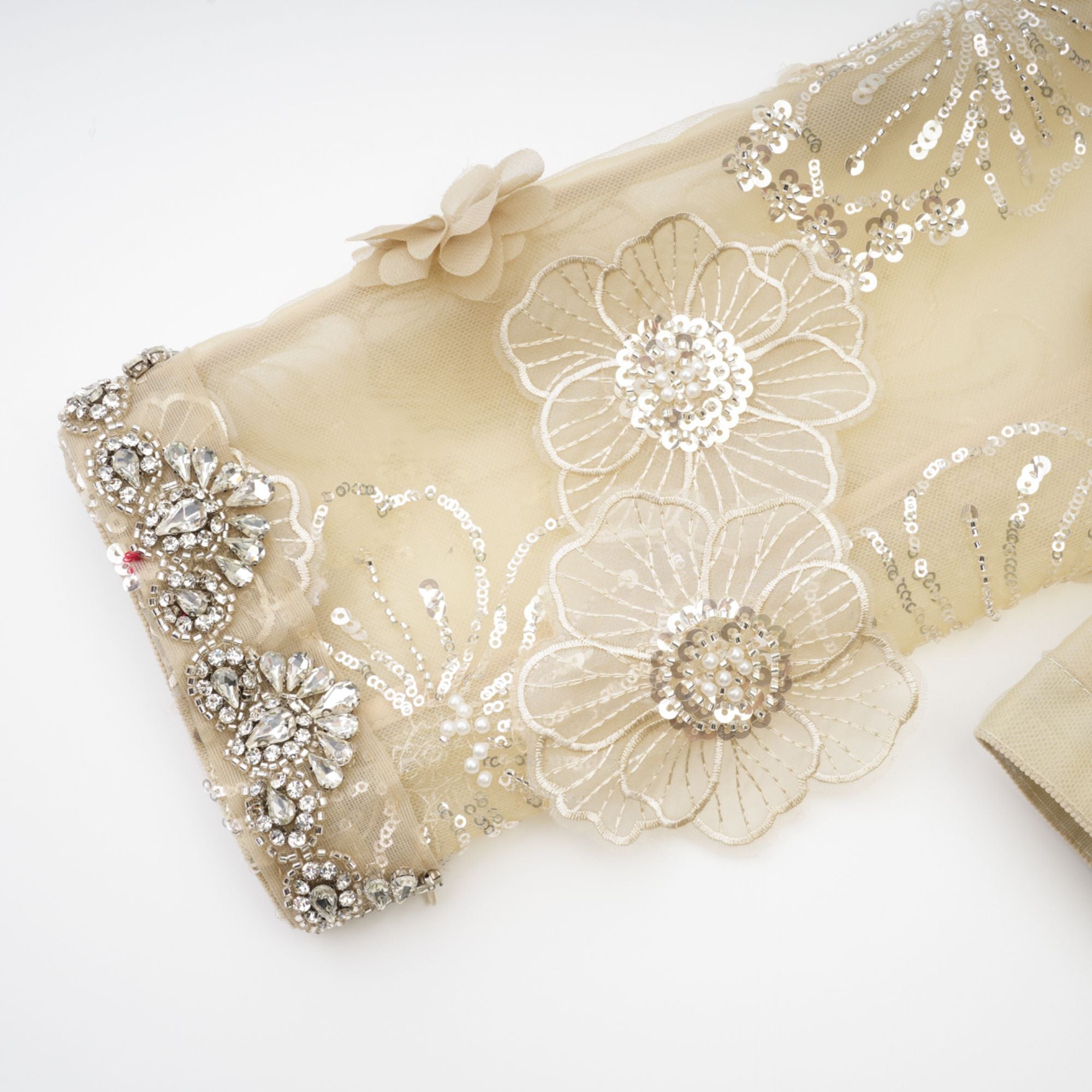 Liane Semi-Sheer Flower Beaded Organza Light Luxury Jacket