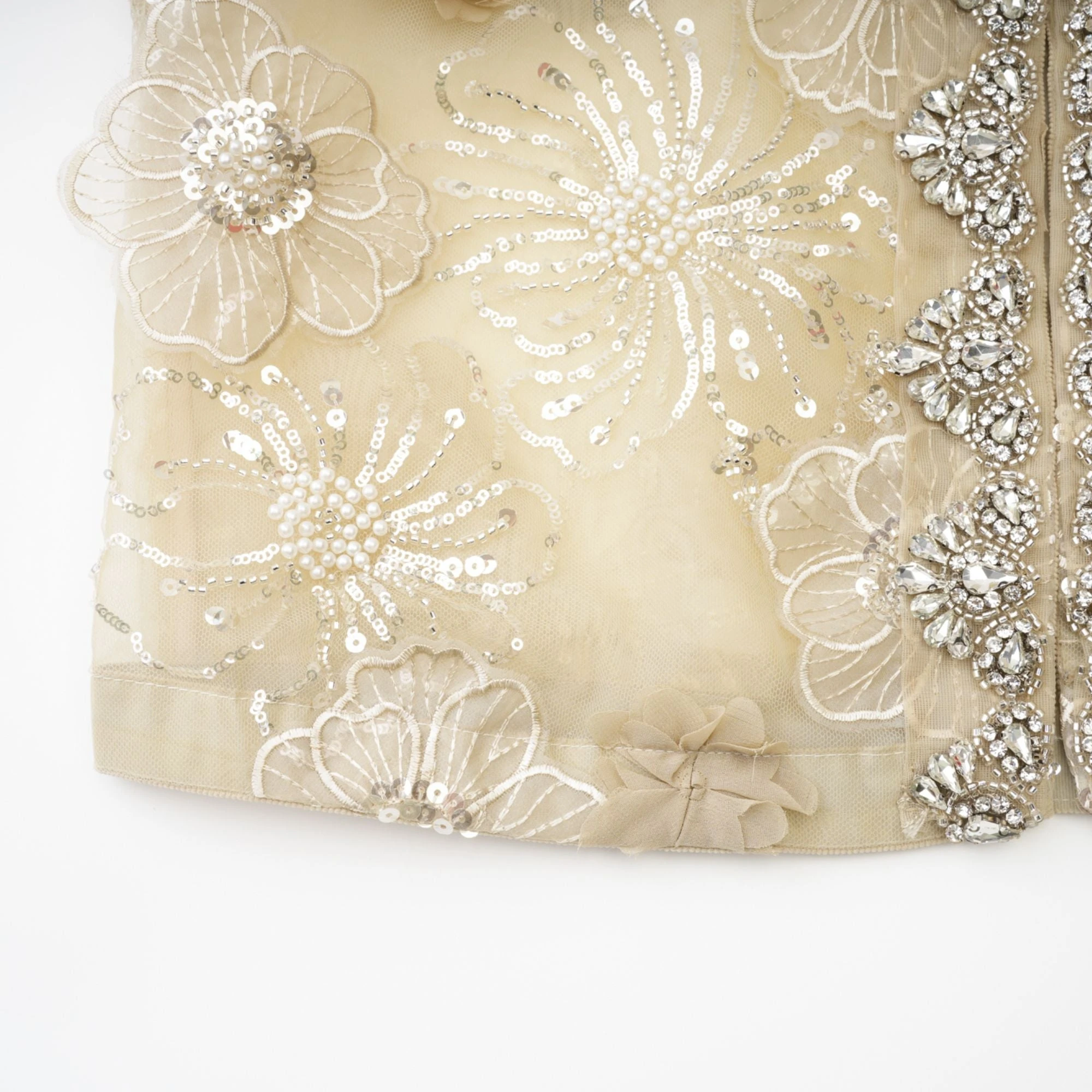 Liane Semi-Sheer Flower Beaded Organza Light Luxury Jacket