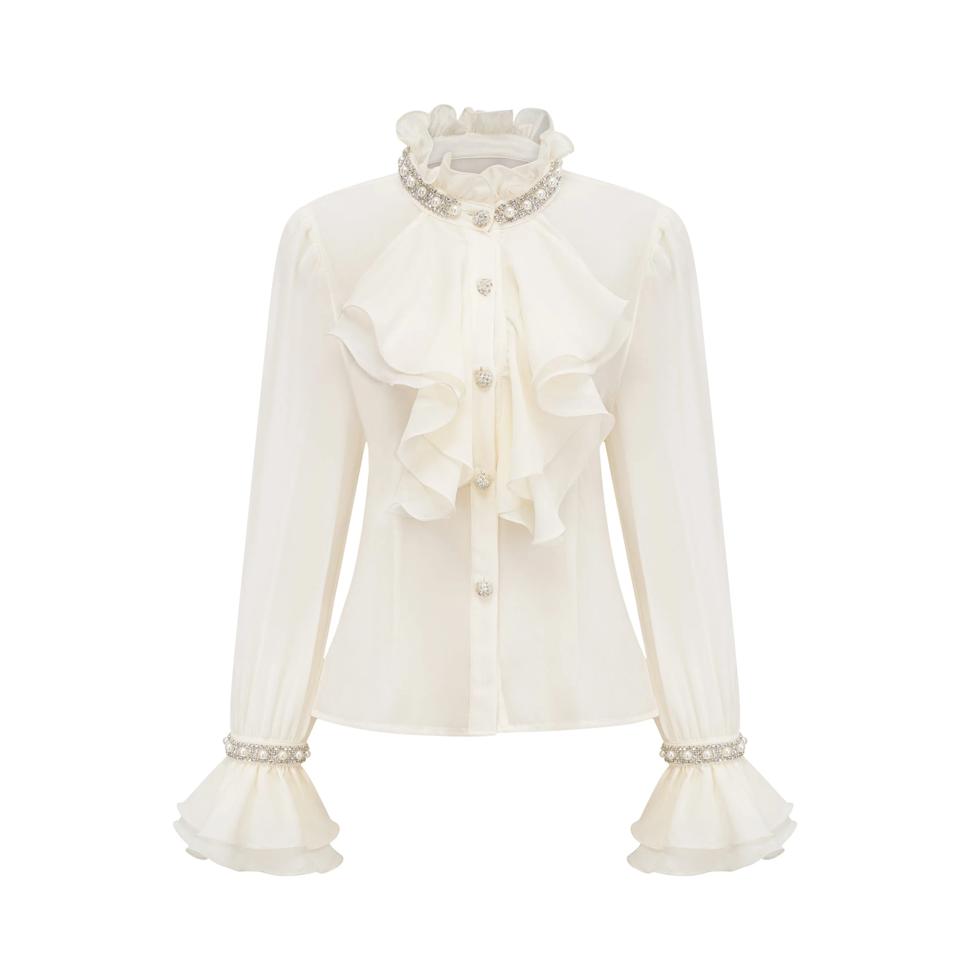 Ruffled Embellished Shirt