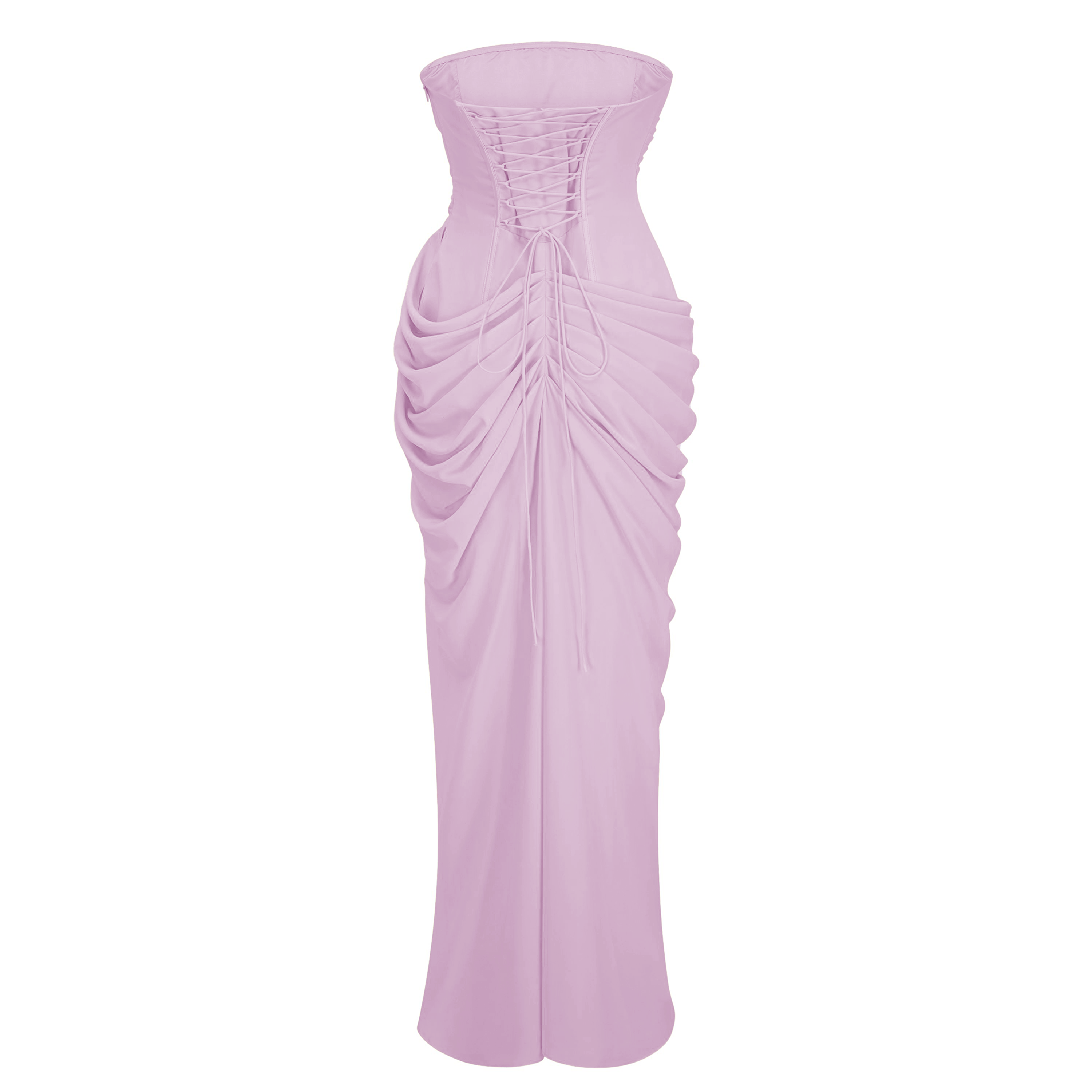 Safiya Purple Ruched Maxi Dress with Cross Front
