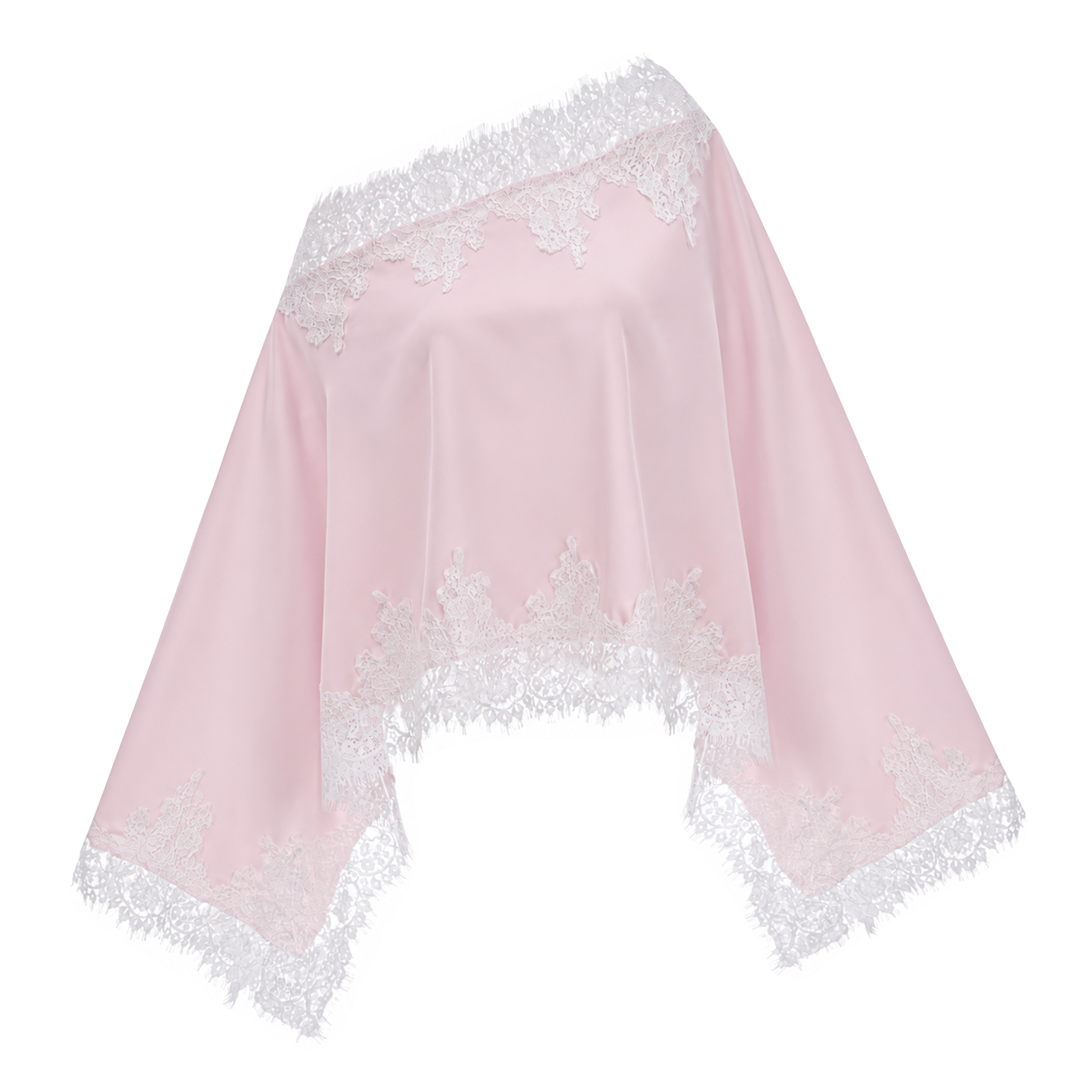 Sophia Pink One Shoulder Top & Skirt Set with Lace Trim