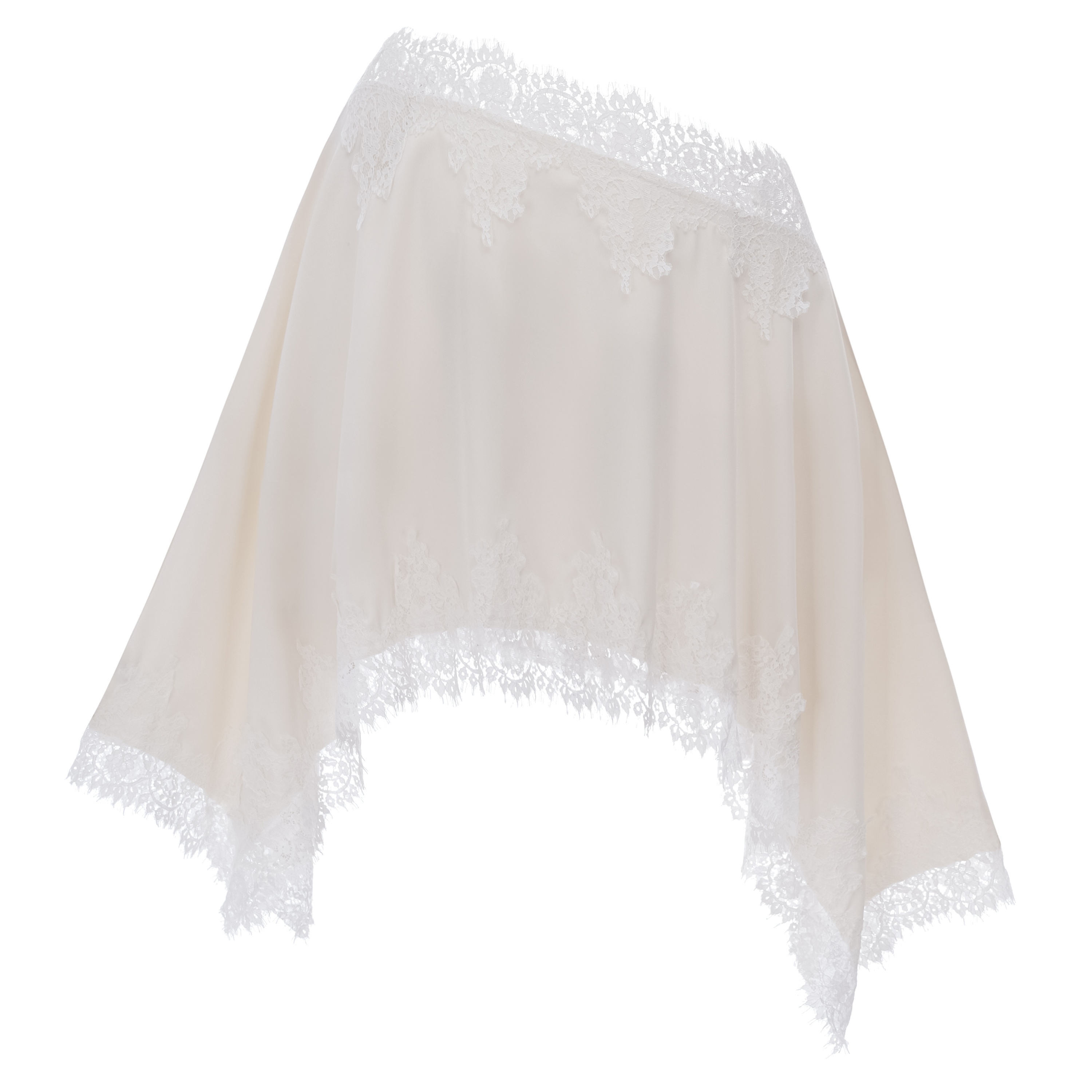 Sophia White One Shoulder Top & Skirt Set with Lace Trim