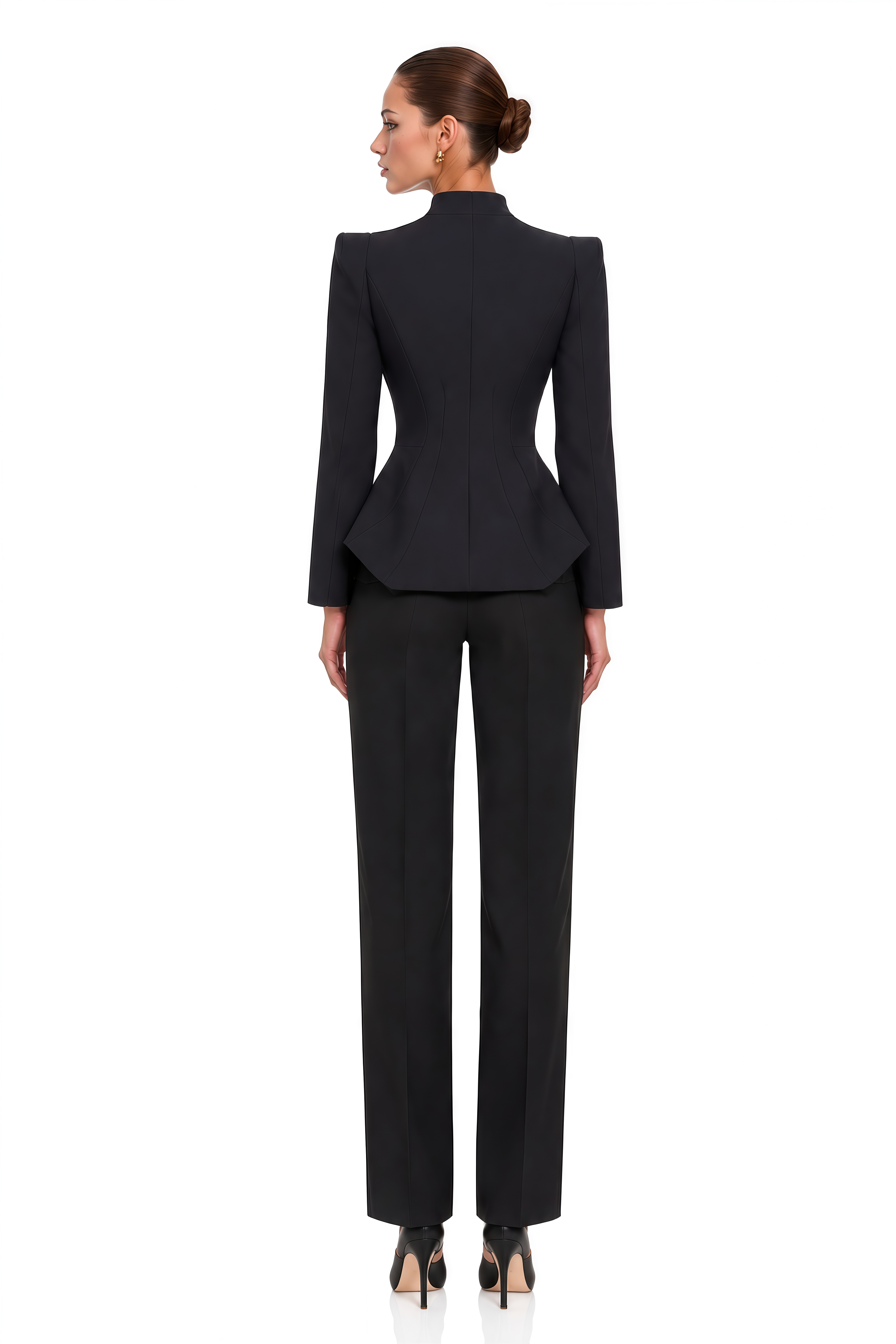 Zeeva Black Structured-Shoulder Blazer
