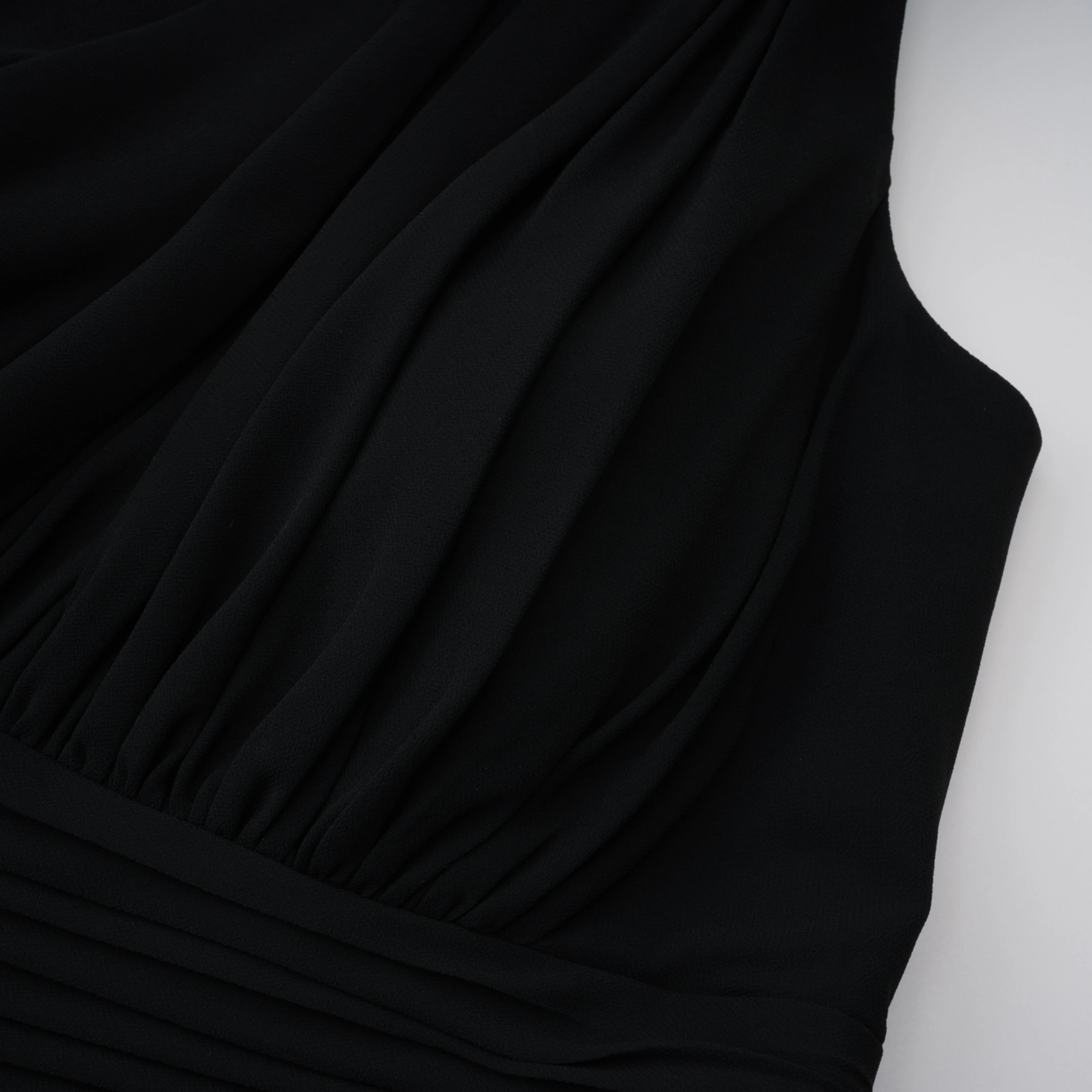 Zeliha Black One Shoulder Cross Front Ruched Maxi Dress