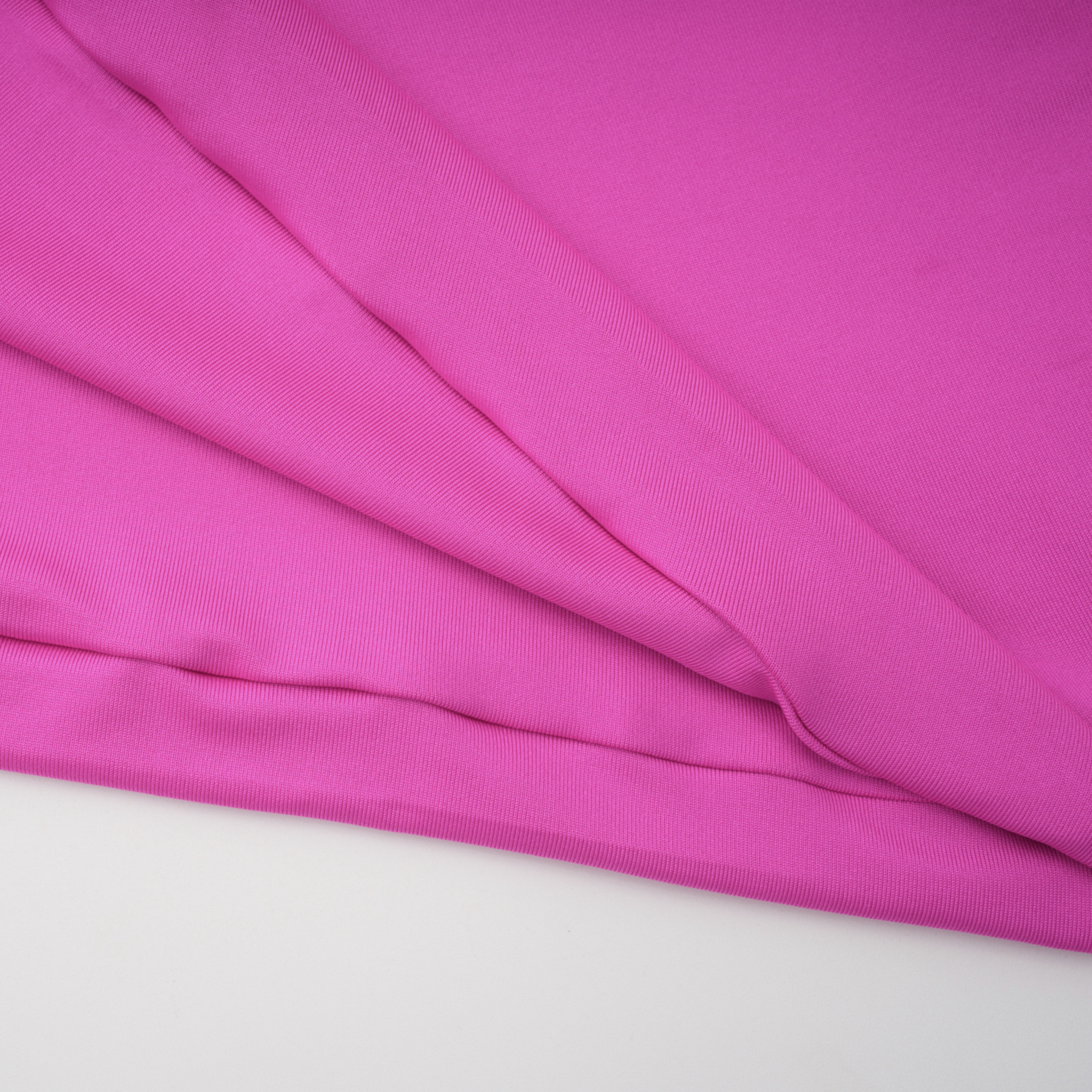Zelmira Fuchsia Draped Long Sleeves Mini Dress