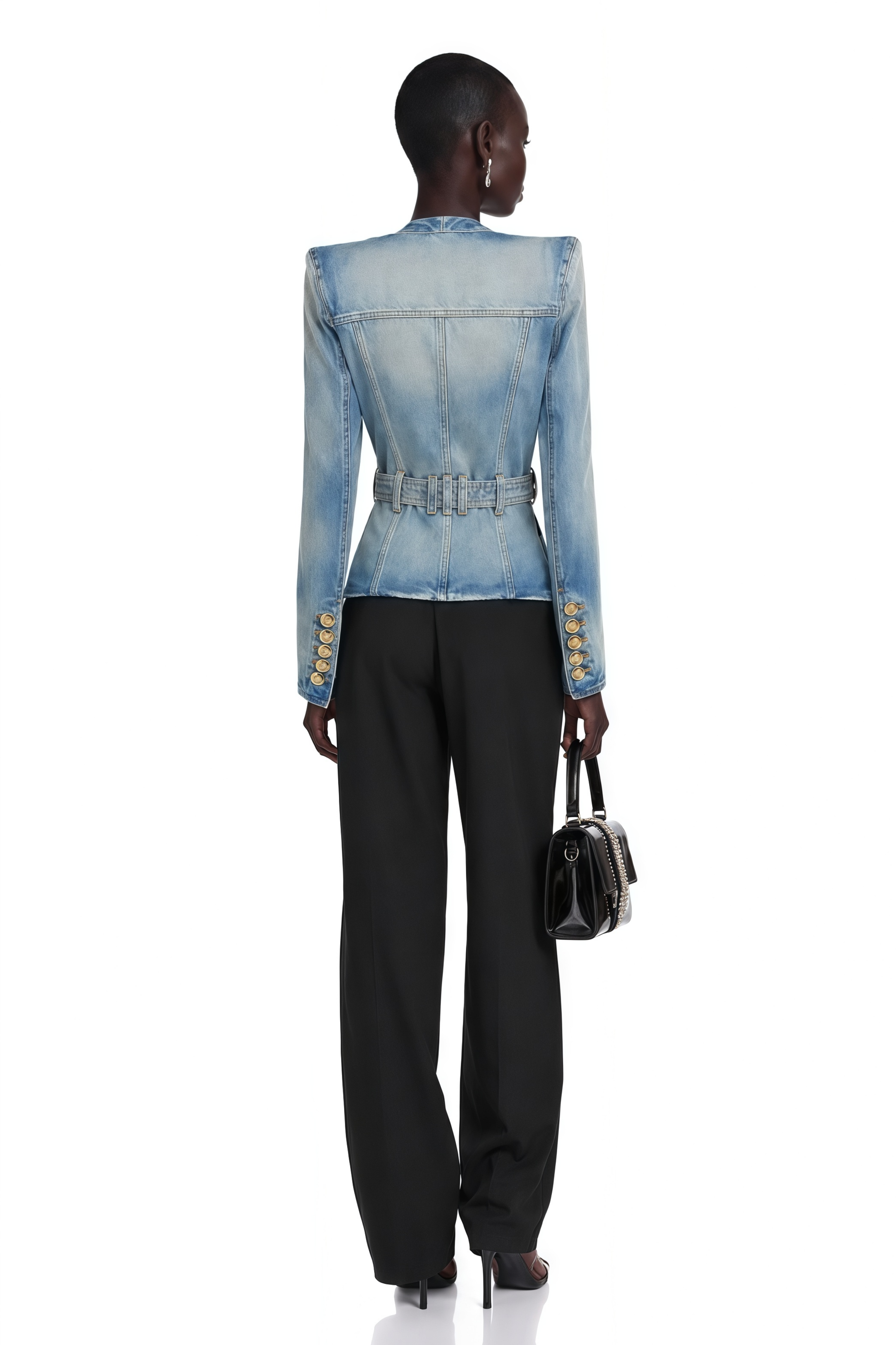 Edda Light Blue Belted Denim Jacket