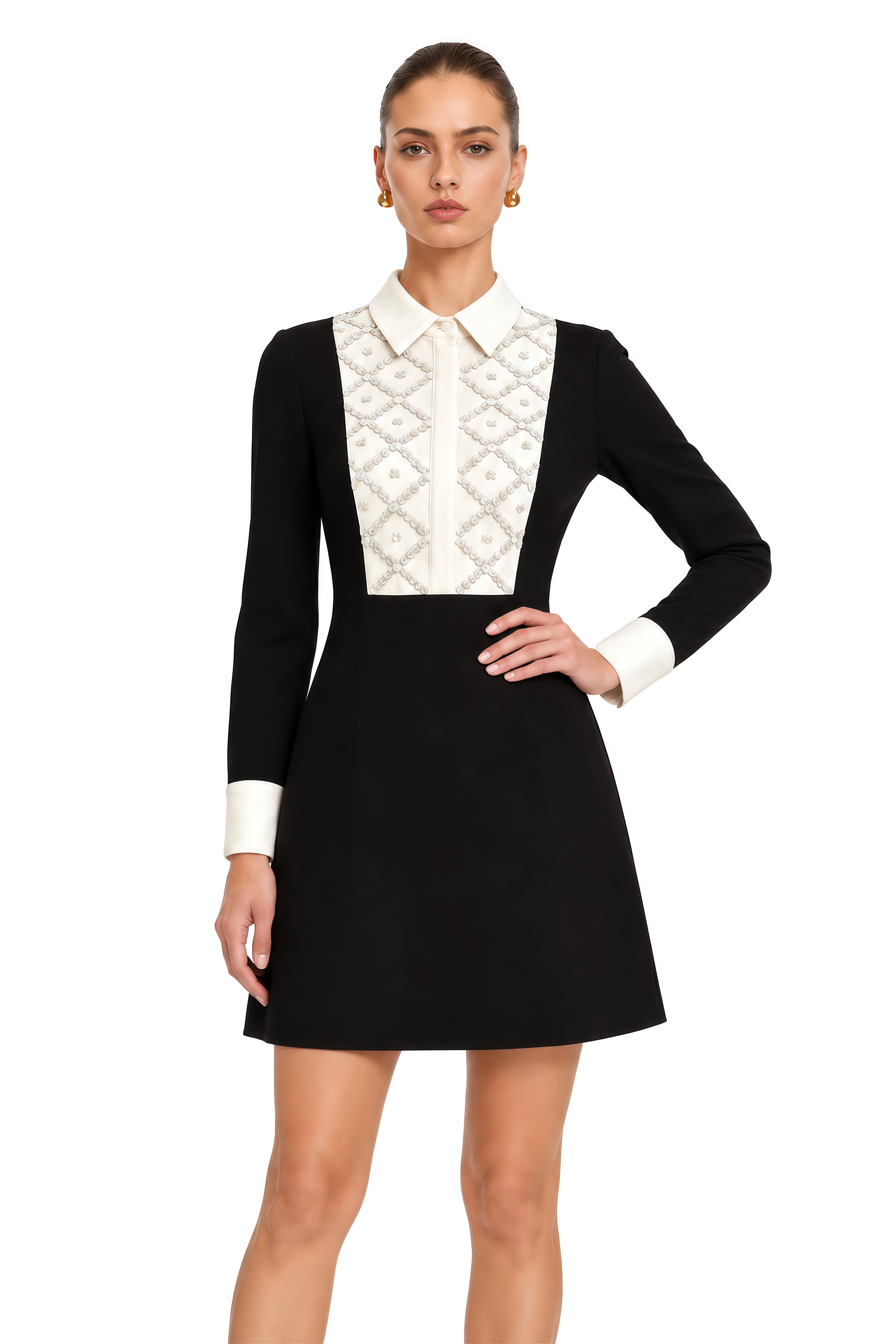 Esmee Two Tone Embellished Mini Dress