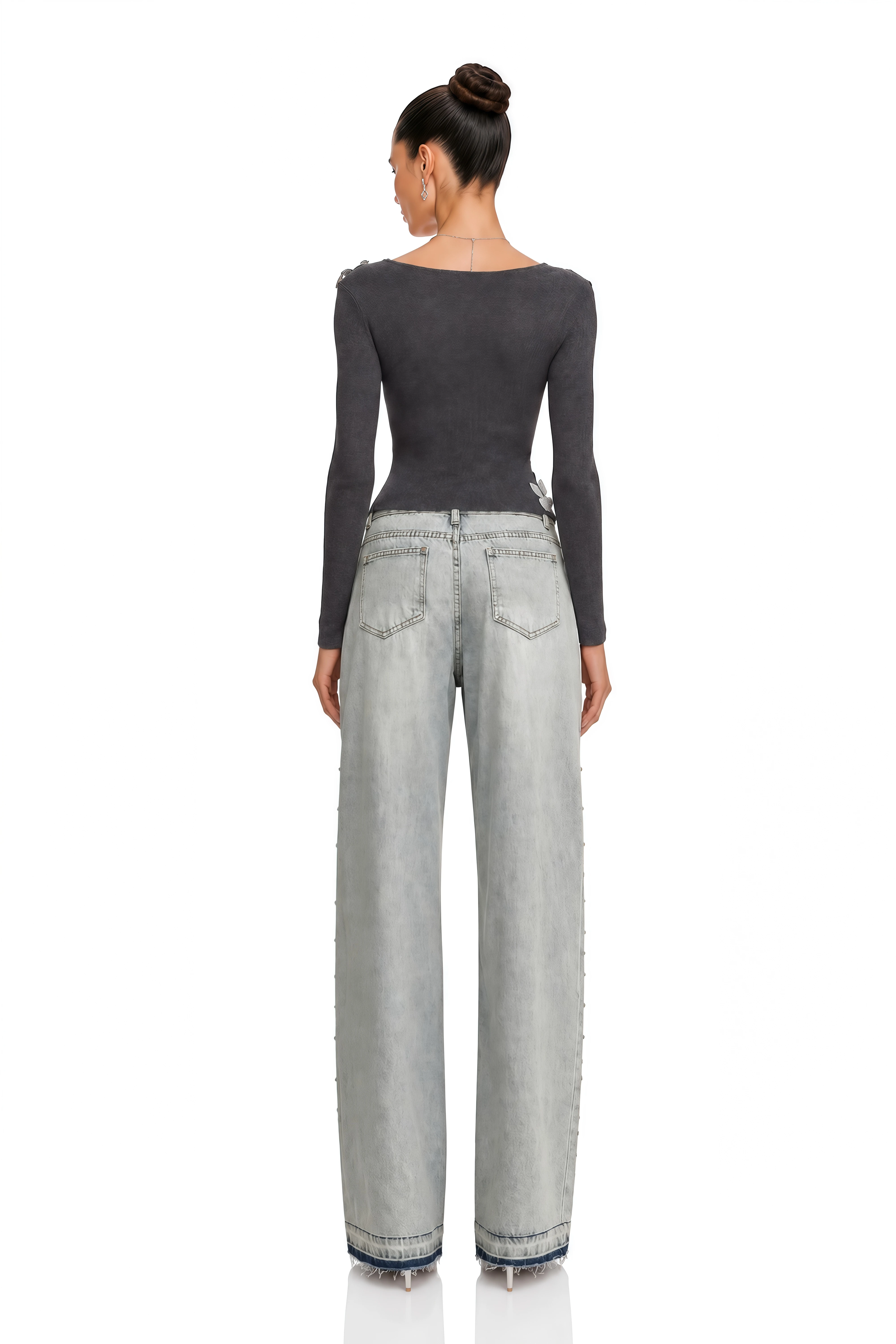 Anastasie Grey Sequined Butterfly-Motif Cardigan