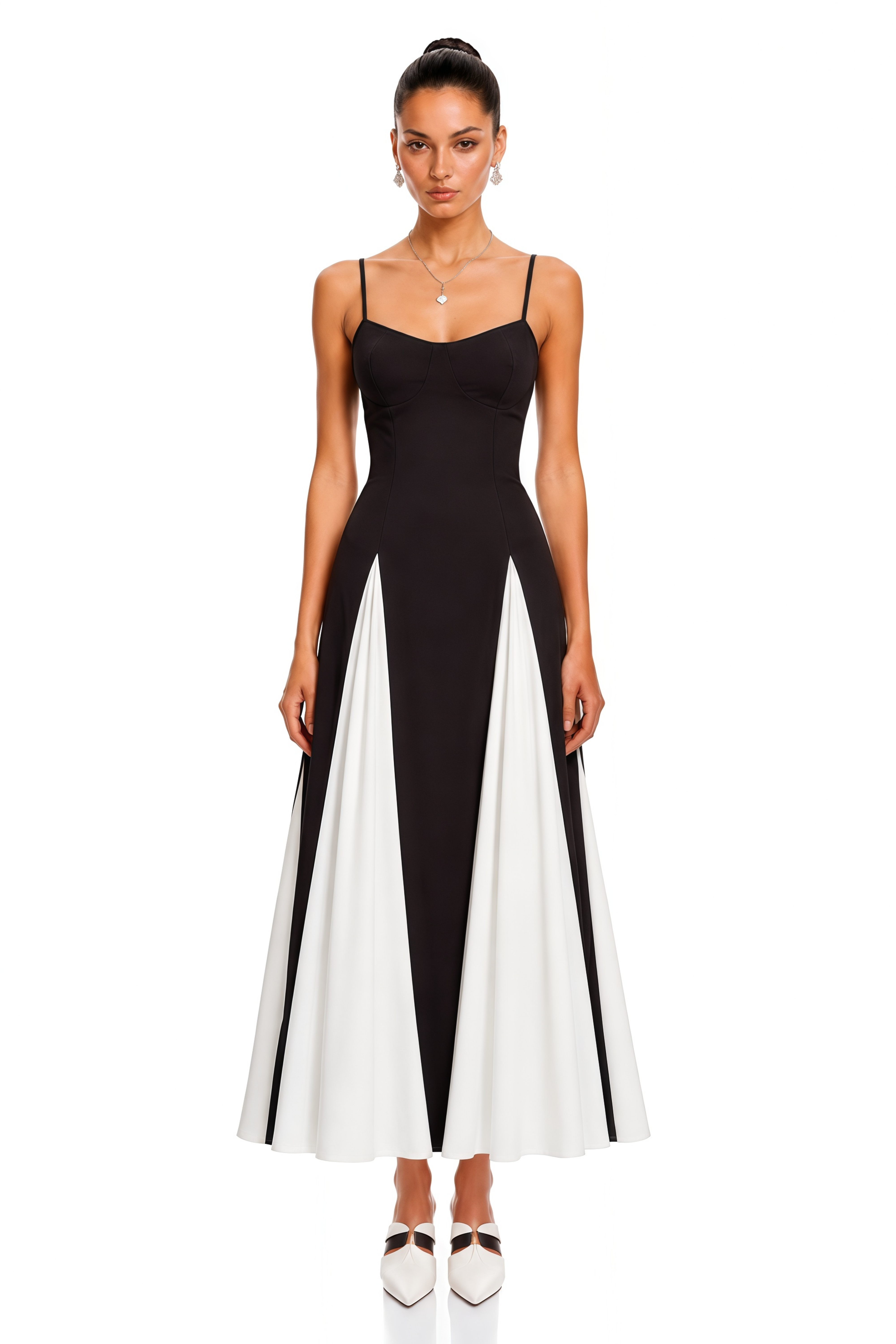 Sofie Two Tone Pleated Maxi Dress