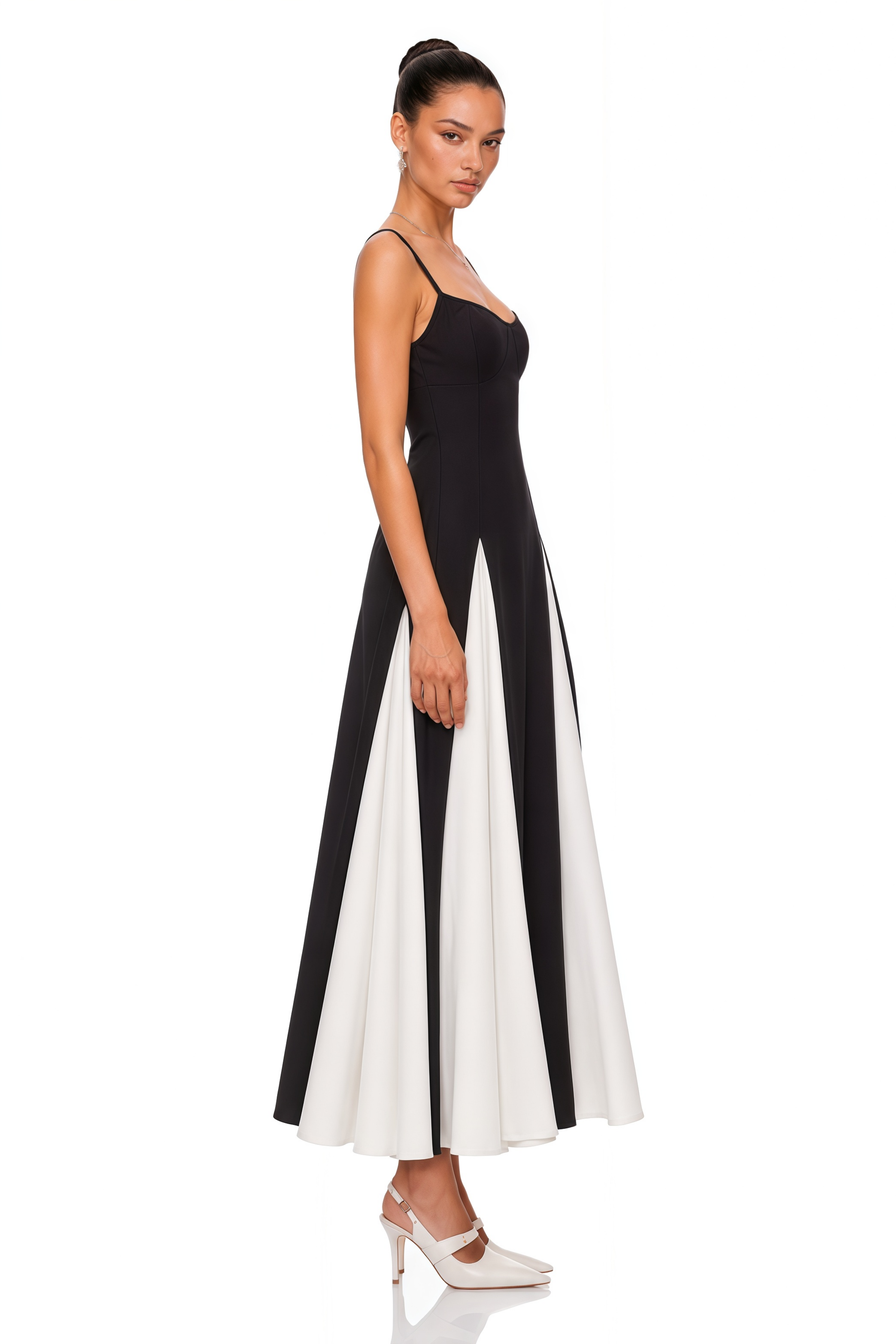 Sofie Two Tone Pleated Maxi Dress