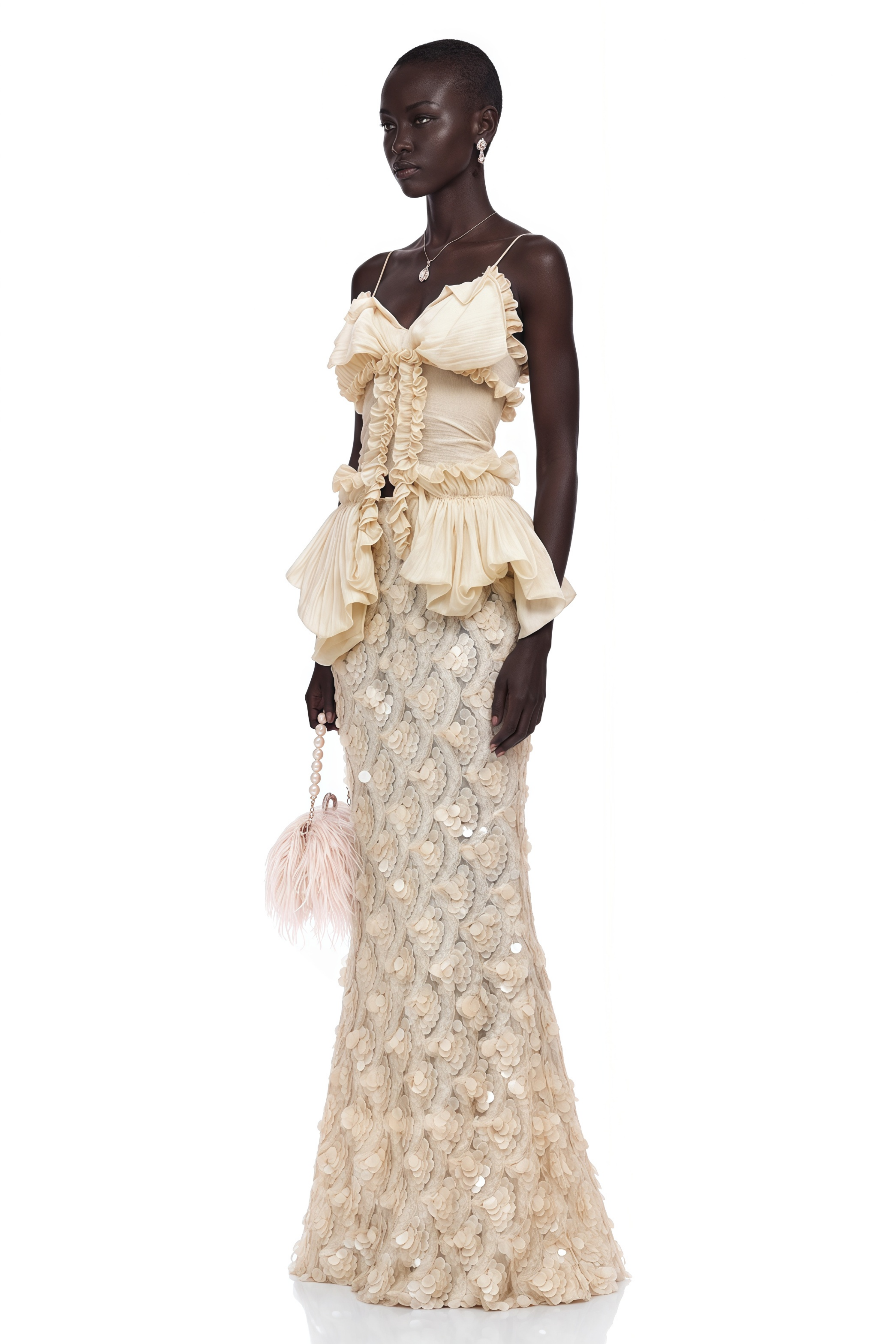 Flocon Neutral Mermaid Top & Skirt Set