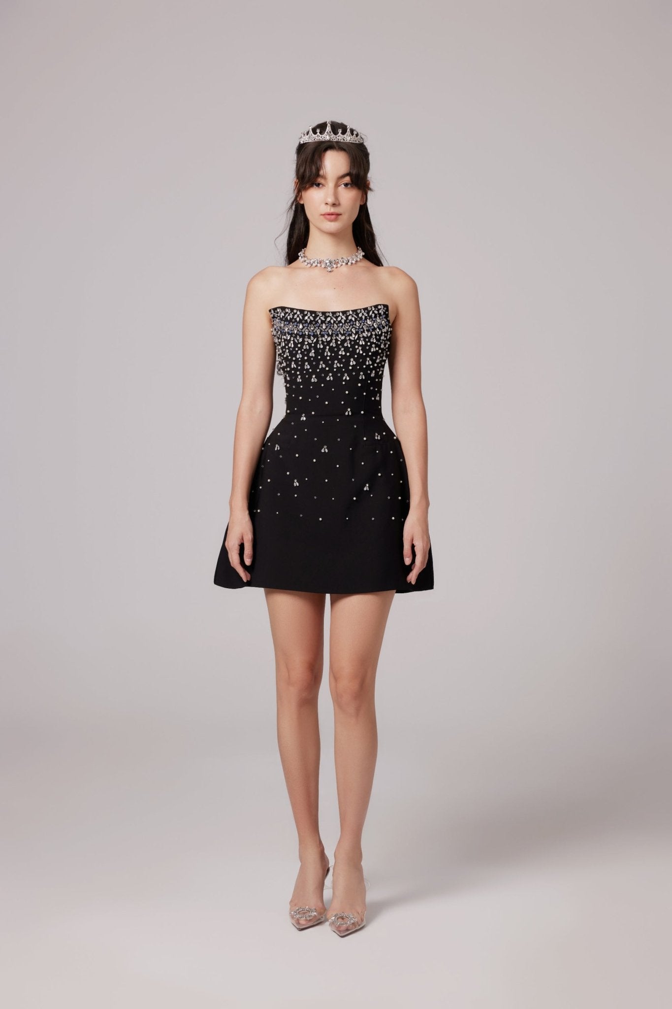 Melisande black embellished mini dress – Miss Rosier - Women's