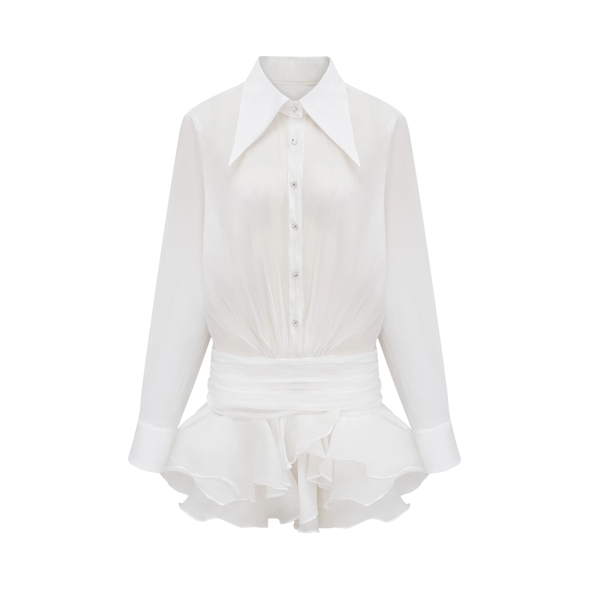 Renée ruffled mini shirt dress - Miss Rosier - Women's Online Boutique